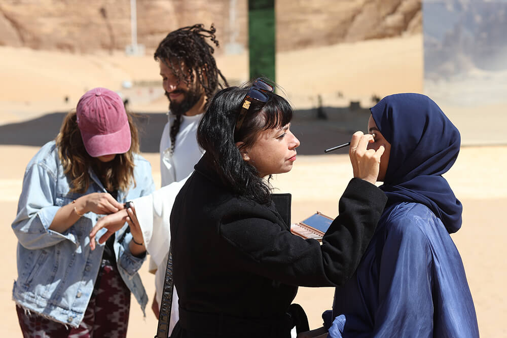 Stylists on shoot for Piaget's Ramadan campaign