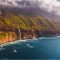 t Coastal cliffs and ocean viewed from above